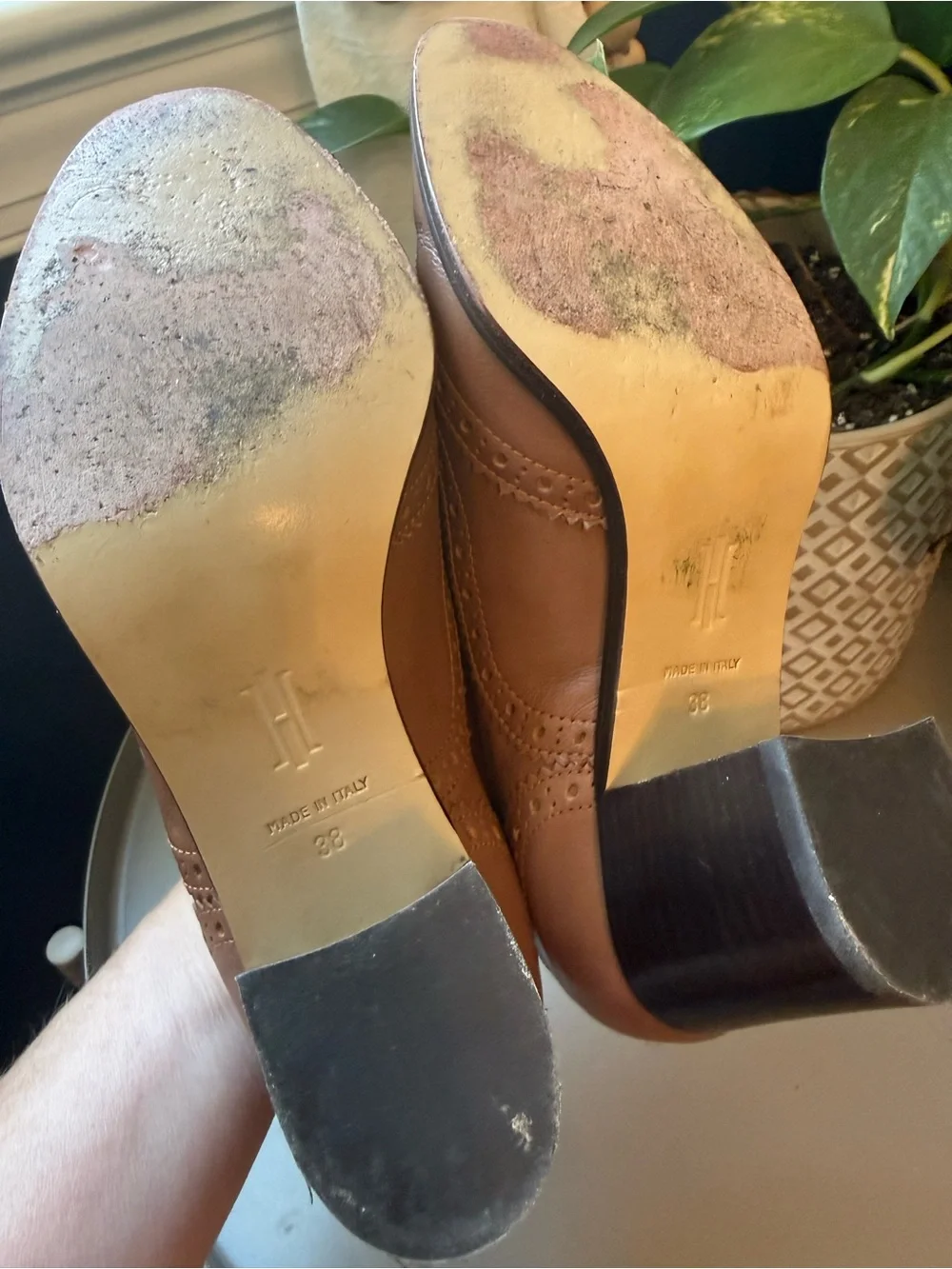 Hobbs London 7 Lace-Up Wingtip Oxford Block Heel Retro Vintage Style Office Boho
